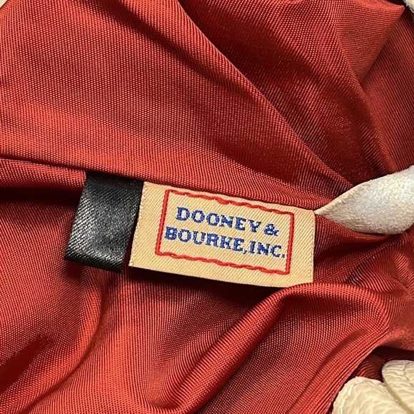 Dooney & Bourke Tan/Cream Hobo Satchel Bag, Nylon & Leather - Picture 15 of 16